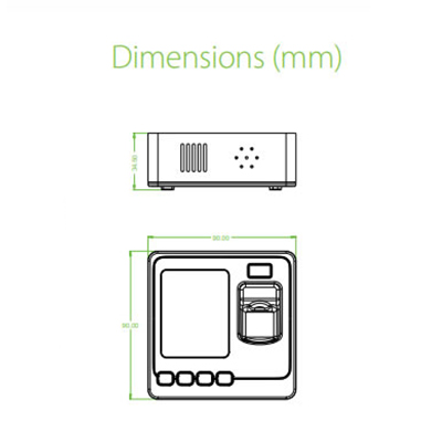 SF100a product dimensions graphic